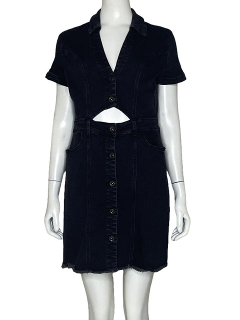 Vestido Zara Denim Mini Negro-Talla L