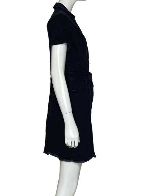 Vestido Zara Denim Mini Negro-Talla L