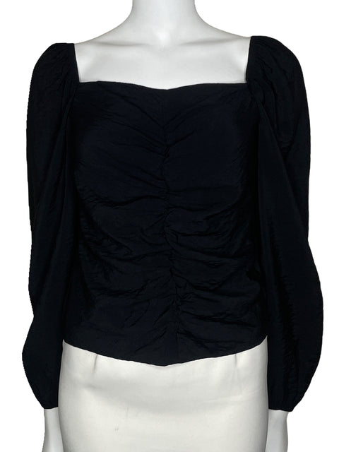 Blusa New Look Escote Recto Negro-Talla 4