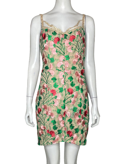 Vestido Nikibiki Midnight Bordado Tiras Beige-Talla S