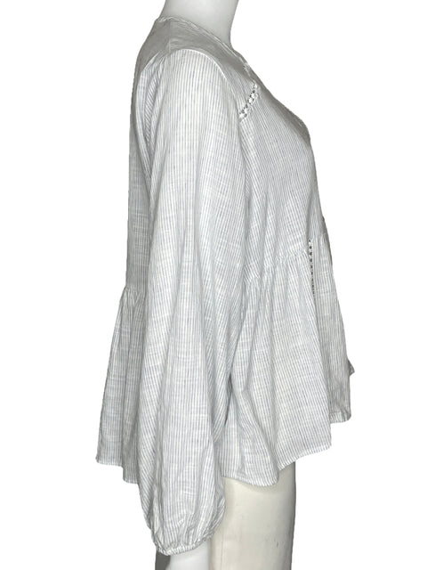 Blusa Zara Fluida Rayas Blanco-Talla S