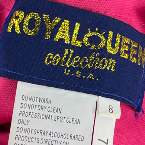 Vestido Royal Queen Halter Brillante Fucsia - Talla 8
