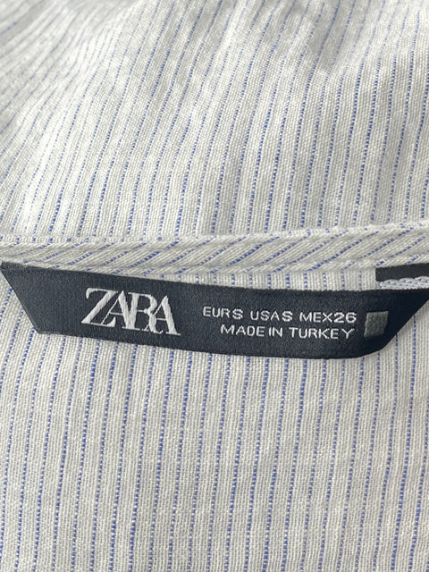 Blusa Zara Fluida Rayas Blanco-Talla S