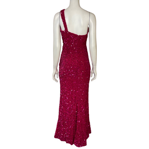 Vestido Royal Queen Halter Brillante Fucsia - Talla 8