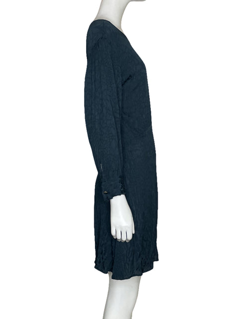 Vestido Zara Mangas Fluido Lunares Azul-Talla S