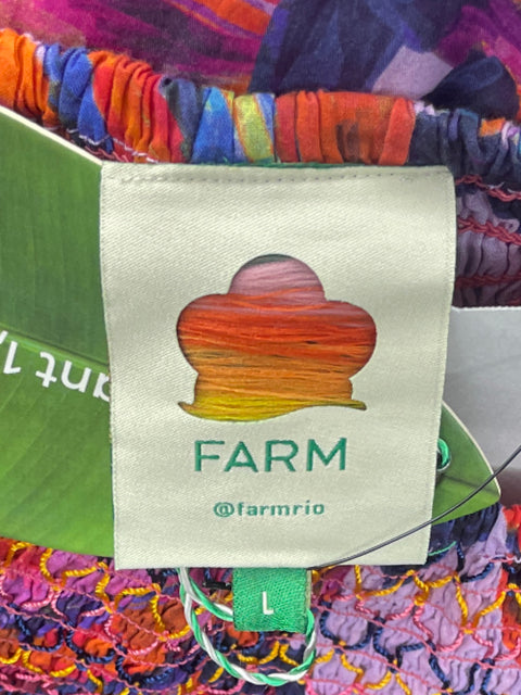 Vestido Farm Rio Bananas Mangas Abullonadas Fucsia - Talla L