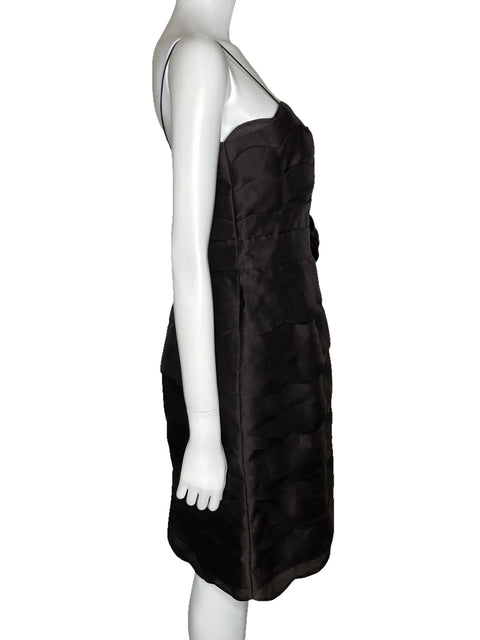 Vestido JS Collections Tirantes Vuelos Marrón-Talla 12