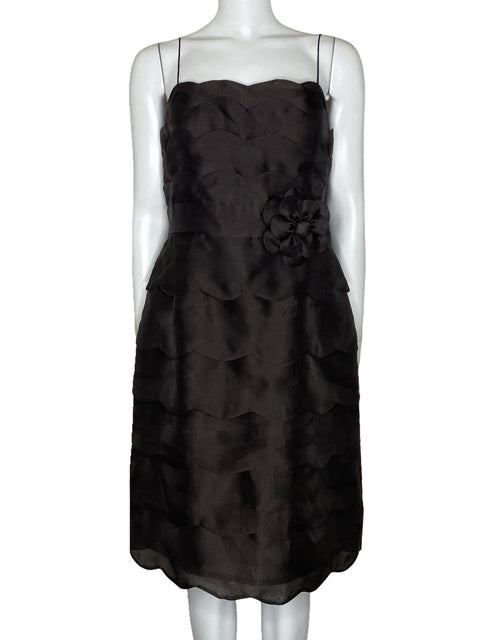 Vestido JS Collections Tirantes Vuelos Marrón-Talla 12