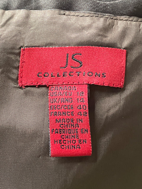 Vestido JS Collections Tirantes Vuelos Marrón-Talla 12