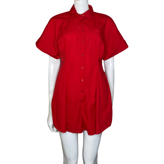 Vestido Zara Camisero Rojo-Talla L