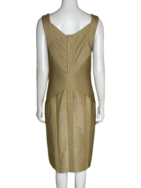 Vestido Tadashi Shoji Coctel Bodycon Dorado-Talla M