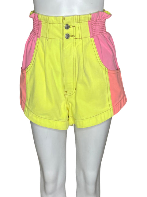 Short Farm Tricolor Paper bag Amarillo - Talla 34