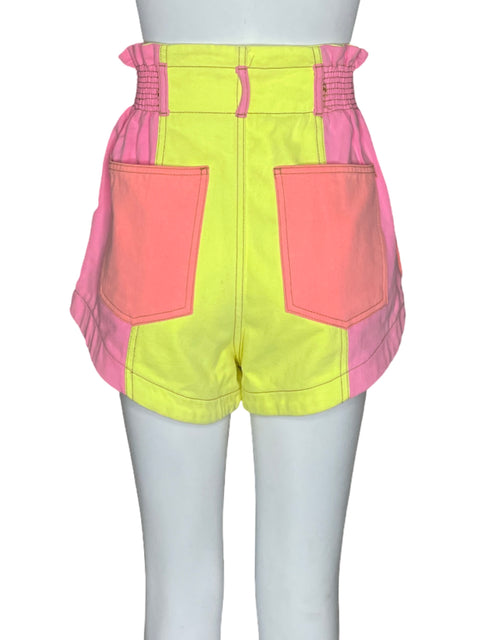 Short Farm Tricolor Paper bag Amarillo - Talla 34