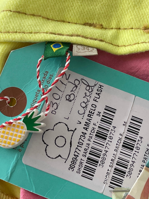 Short Farm Tricolor Paper bag Amarillo - Talla 34