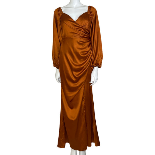 Vestido Maniju Maxi Mangas Bombachas Cobre-
Talla L