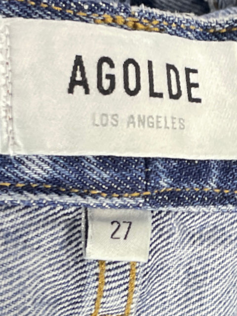 Pantalón Agolde Desflecado Recto Azul-Talla 27