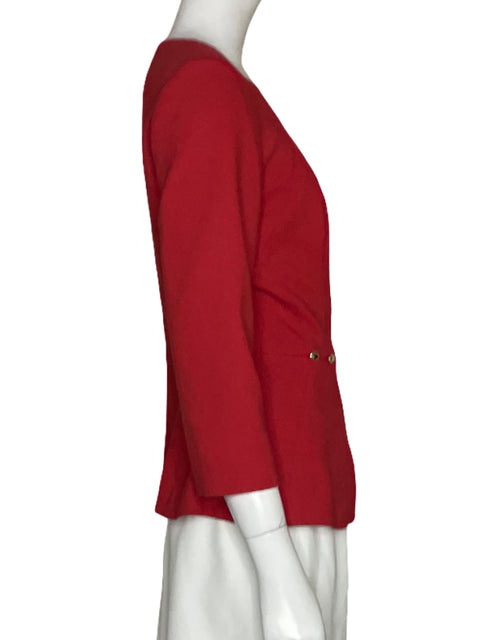 Blusa Adolfo Dominguez Botones Mangas Rojo-Talla 40