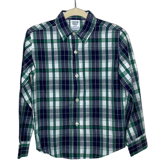 Camisa Izod Manga LargaCuadros Verde-Talla 6