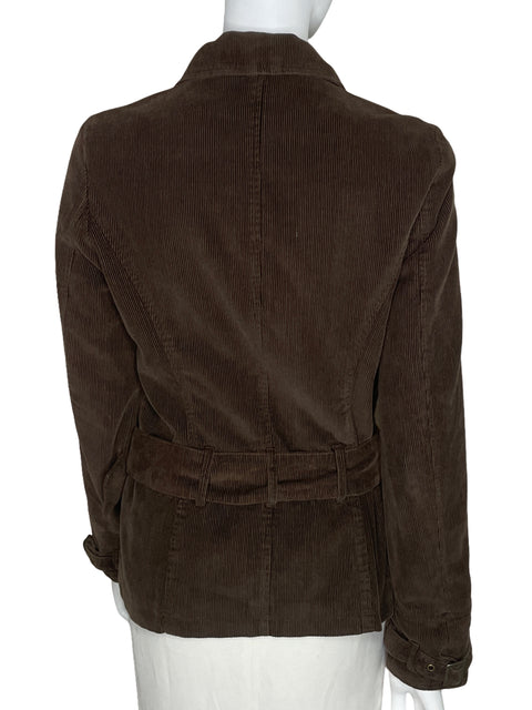 Chaqueta Zara Acanalada Marrón-Talla L