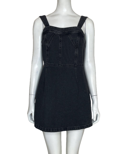 Vestido MNG Mini Denim Tiras Negro-Talla 4