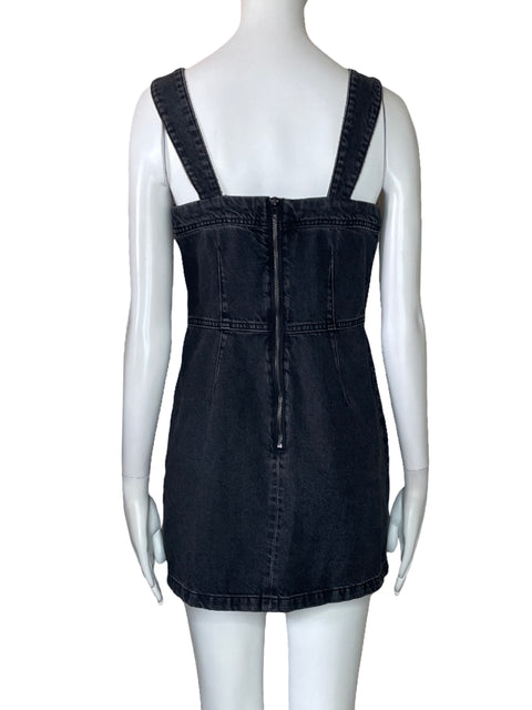 Vestido MNG Mini Denim Tiras Negro-Talla 4