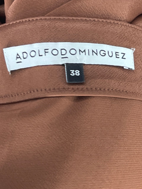 Falda Adolfo Dominguez Fluida Cruzada Marron-Talla 38