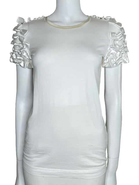 Top Dolce & Gabbana Knit Bow Blanco-Talla 40