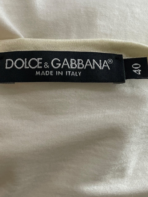 Top Dolce & Gabbana Knit Bow Blanco-Talla 40