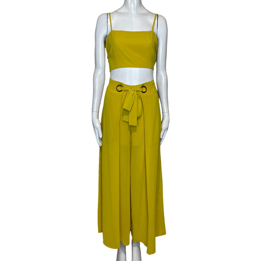 Set Miss Avenue Pantalon Ancho Amarillo-Talla L