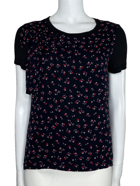 Top Red Valentino Cherry Printed Azul-Talla M