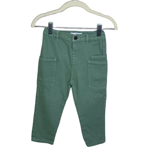 Pantalon Zara Bolsillos Verde-Talla 18-24M