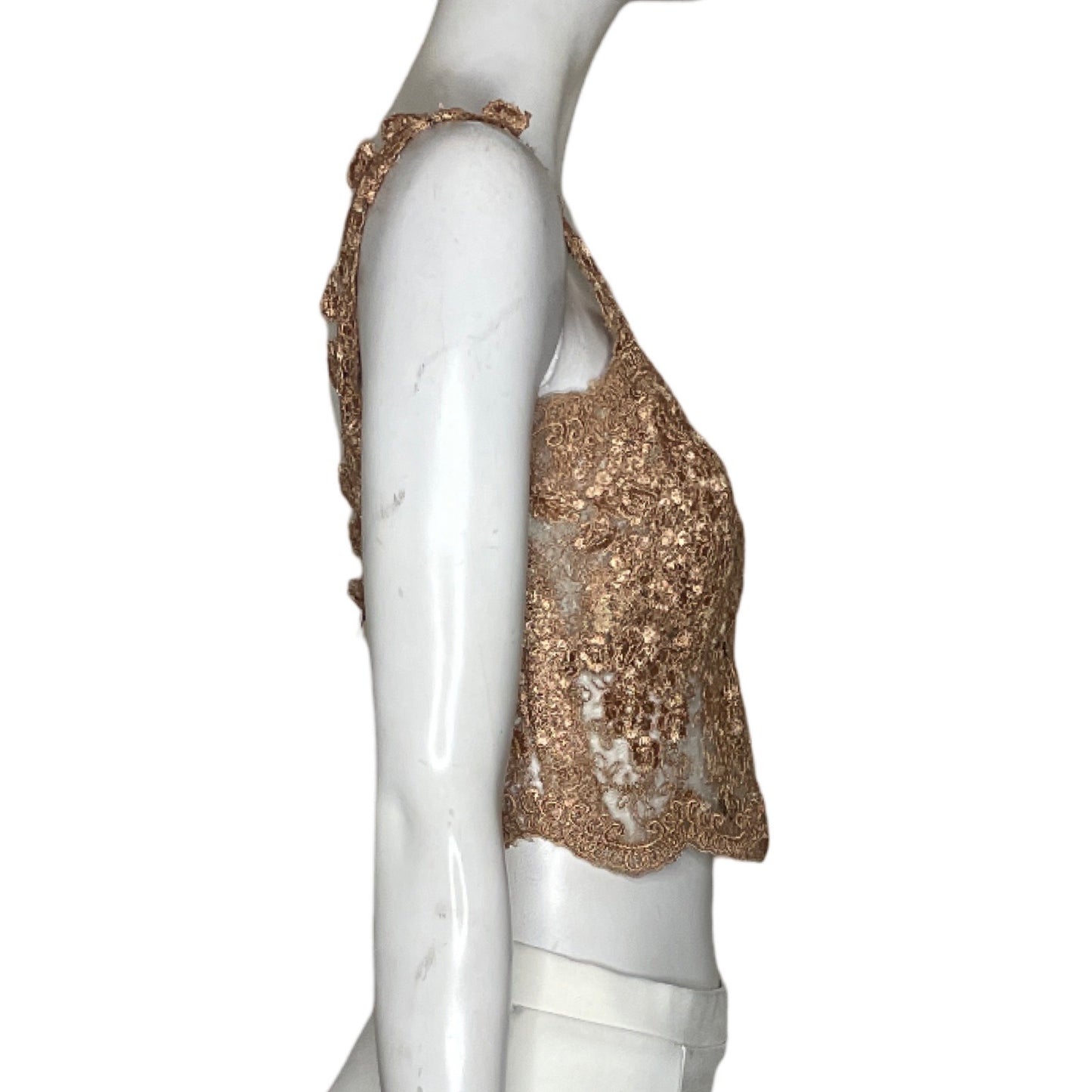 Top Cocco Alle Encaje Dorado-Talla L
