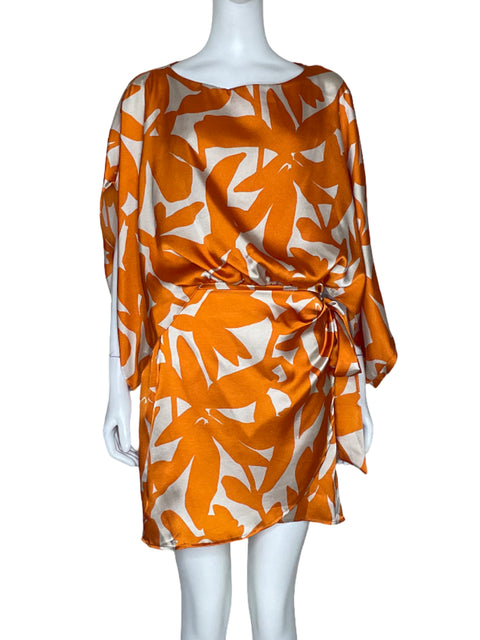 Vestido Tyche Estampado Mini Naranja-Talla M