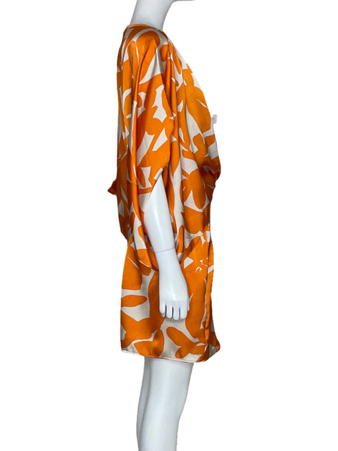 Vestido Tyche Estampado Mini Naranja-Talla M