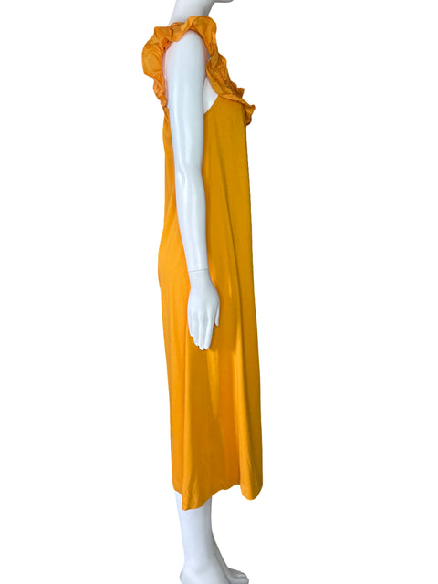 Vestido MNG Vuelo Tiras Fluido Amarillo-Talla 2