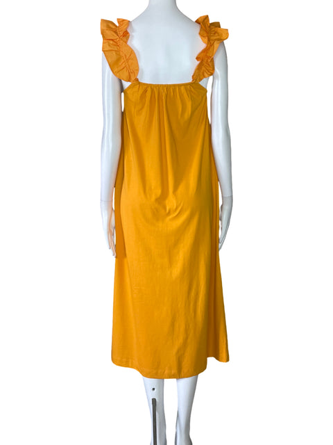 Vestido MNG Vuelo Tiras Fluido Amarillo-Talla 2