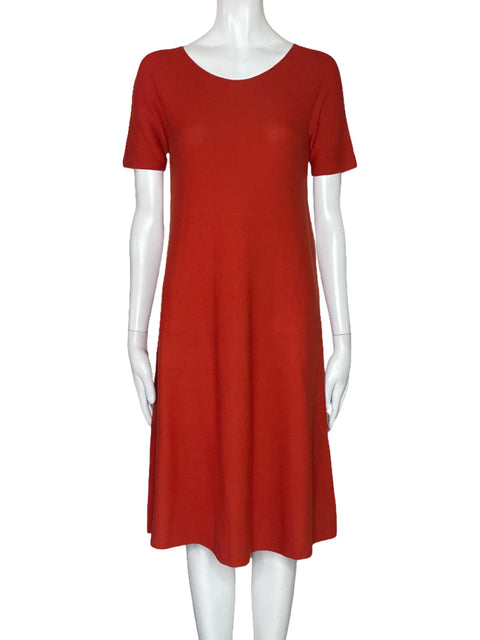 Vestido Uniqlo Punto Naranjado-Talla S