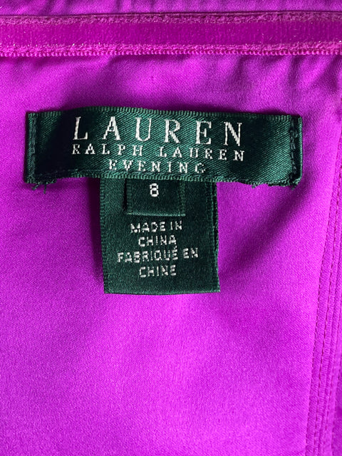 Vestido Ralph Lauren Maxi Plisado Morado-Talla 8