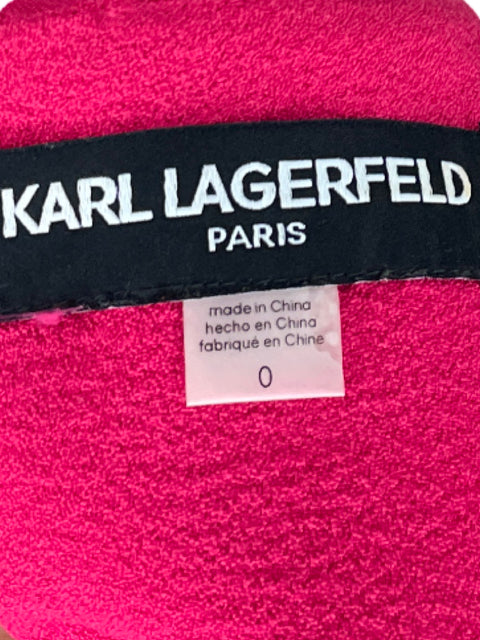 Vestido Karl Lagerfeld Mangas Puff Fucsia - Talla 0