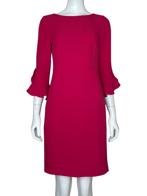 Vestido Karl Lagerfeld Mangas Puff Fucsia - Talla 0