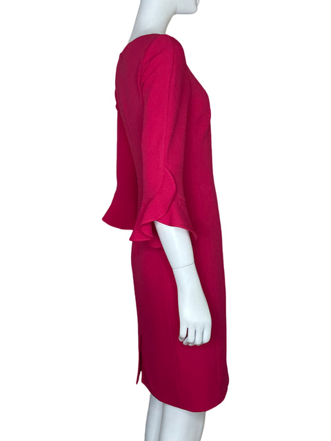 Vestido Karl Lagerfeld Mangas Puff Fucsia - Talla 0