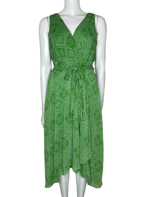 Vestido Tommy Hilfiger Midi Sin Mangas Verde-Talla 10