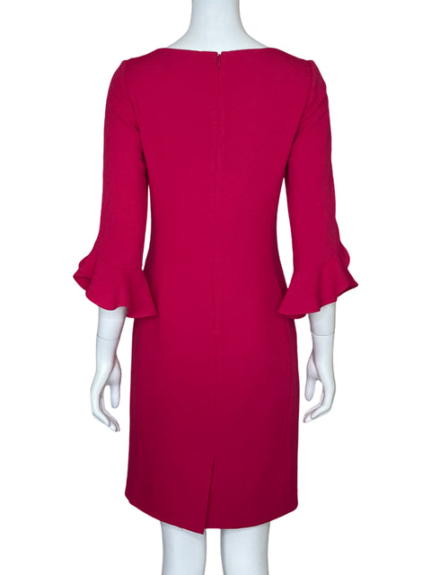 Vestido Karl Lagerfeld Mangas Puff Fucsia - Talla 0