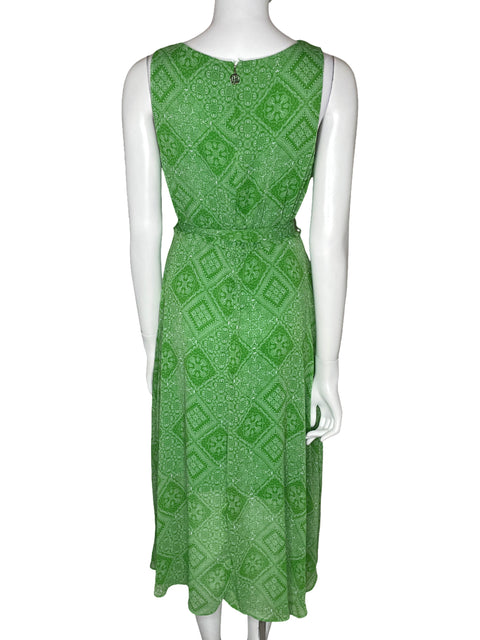 Vestido Tommy Hilfiger Midi Sin Mangas Verde-Talla 10