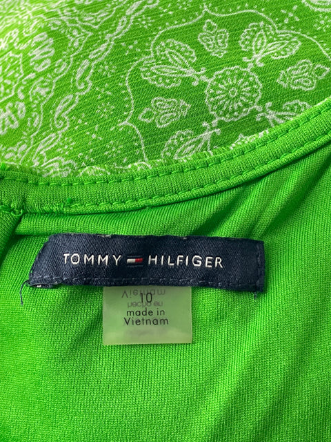 Vestido Tommy Hilfiger Midi Sin Mangas Verde-Talla 10