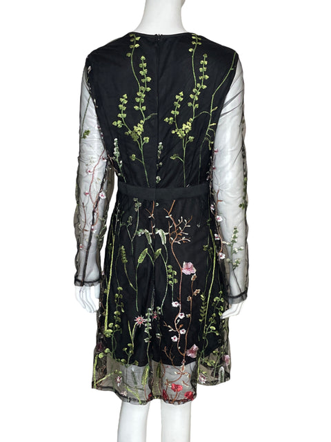 Vestido Tesoro TPS Bordado Mesh Negro-Talla M