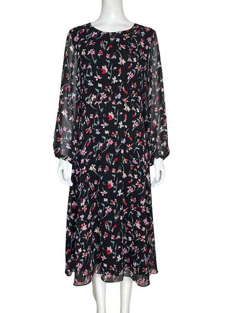 Vestido Madewell Floral Midi Negro-Talla L