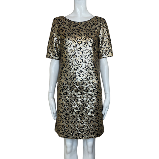 Vestido BETSEY JOHNSON Lentejuelas Brillante Dorado - Talla 0