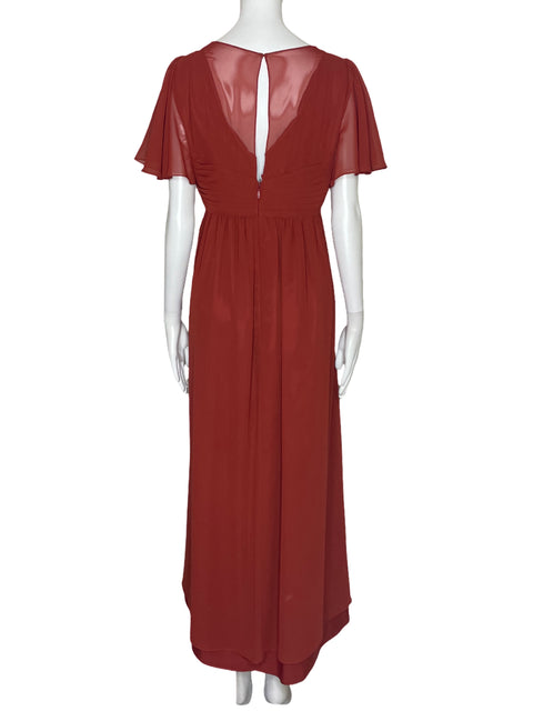 Vestido Azazie Drapeado Naranja-Talla 18