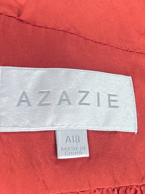 Vestido Azazie Drapeado Naranja-Talla 18